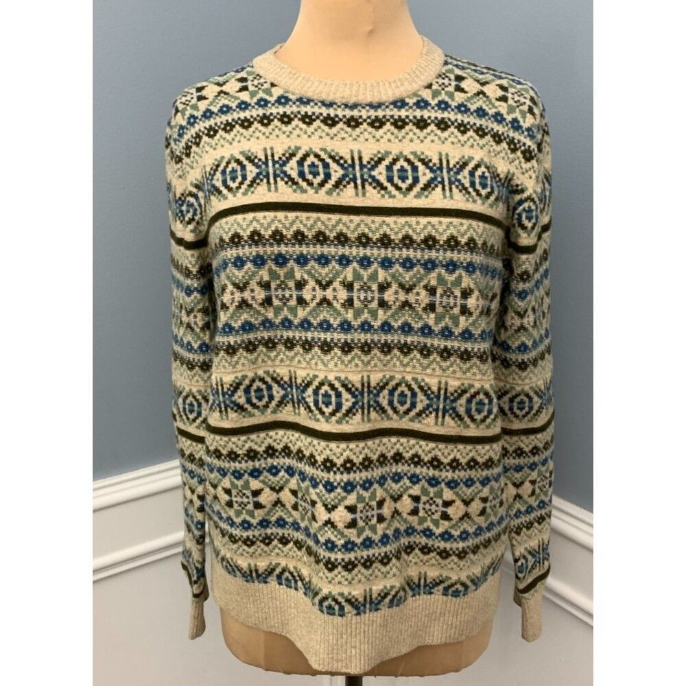 Old Navy Sweater Mens S SoSoft Fair Isle Nordic Long Sleeve Crew Pullover